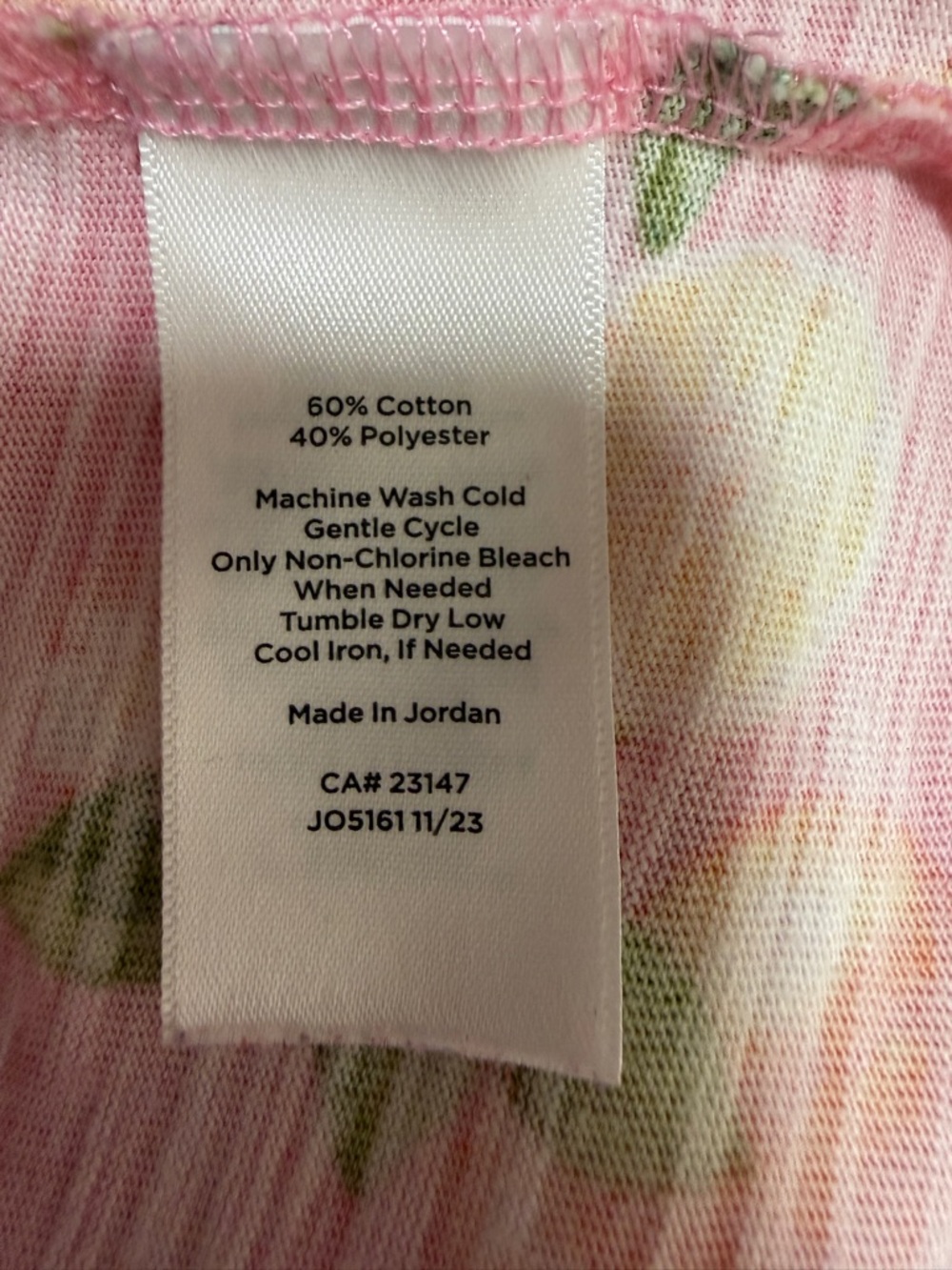 Talbots Pink Citrus Fruit Print Cotton V-Neck Tee - Size XL - Lemons & Oranges - Picture 7 of 8